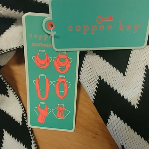 Copper Key Chevron Infinity Scarf - Picture 8 of 8